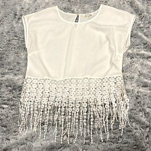 Monteau white sheer shirt